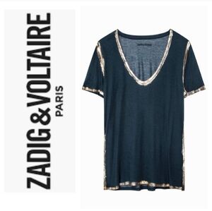 Zadig & Voltaire Tino Foil T-Shirt Size XS●